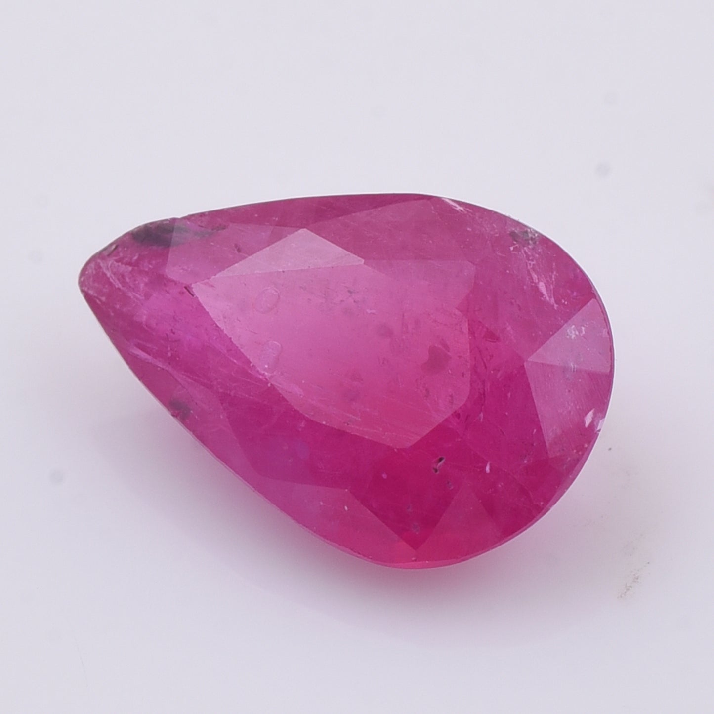 1.58 Natural Corundum With Lead Glass Ruby With Lead Glass Pear Mixed Cut Gemstone