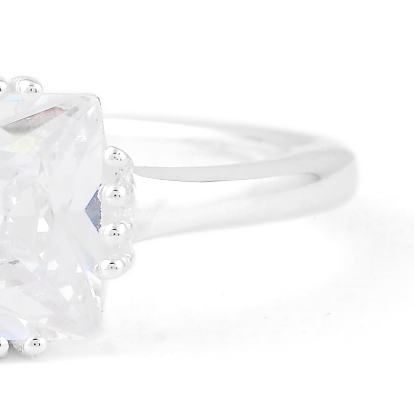 2.66 Ct Square Cubic Zirconia 925 Sterling Silver Ring