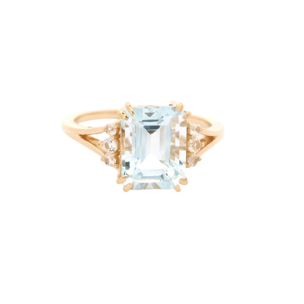 2.46 Ct Octagon Aquamarine 14K Gold Ring