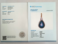 4.61 Ct Pear Mixed Cut Natural Sapphire 14K Gold Pendant