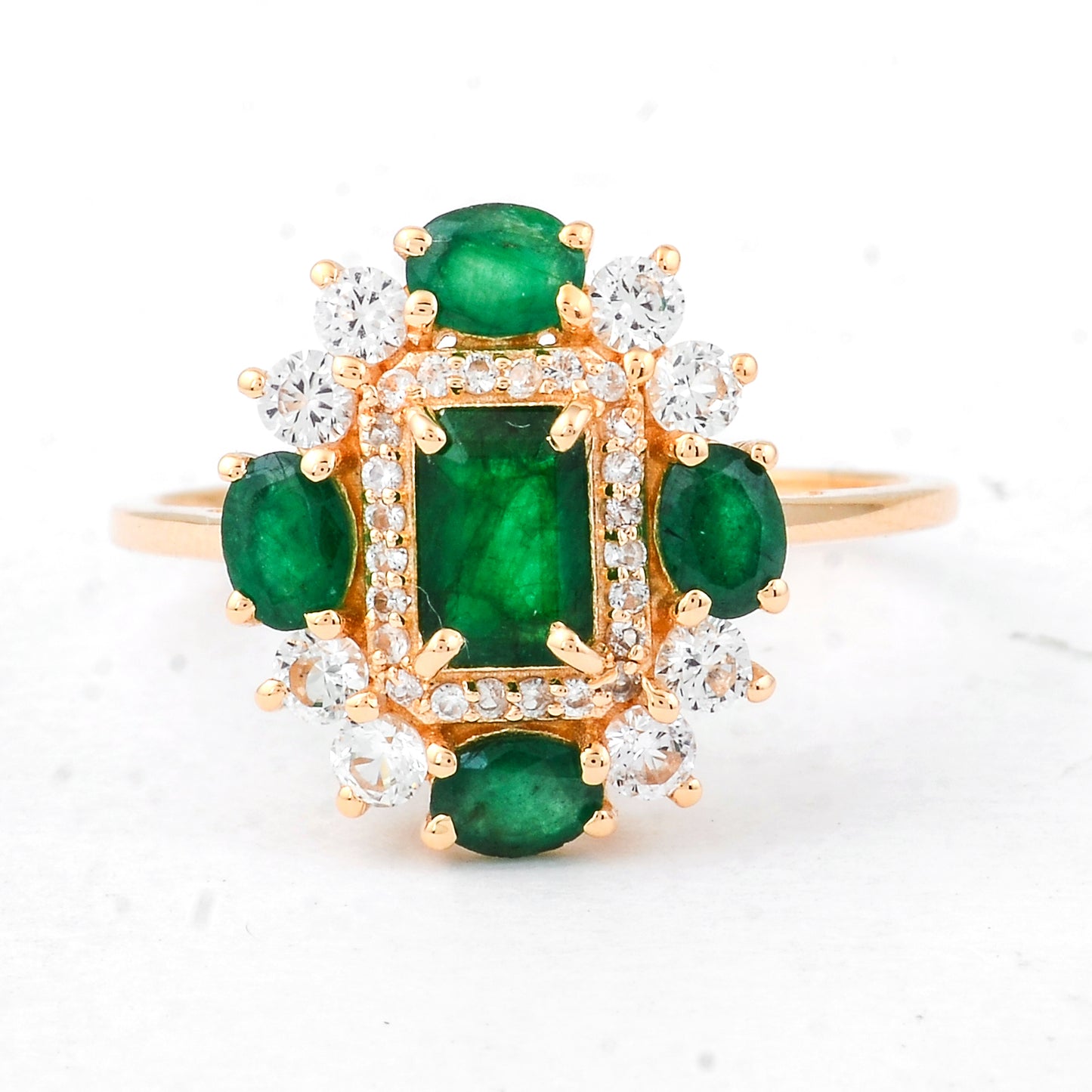1.59 Ct Octagon Emerald 14K Gold Ring