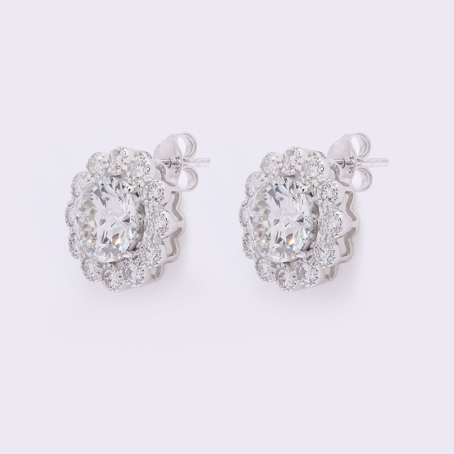 4.16 Carats Lab Grown Diamond 14K Gold Earrings