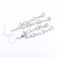 9.75 Ct Blue Topaz 925 Sterling Silver Earrings