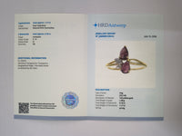 1.35 Ct Pear Cabochon Natural Pink Tourmaline 14K Gold Ring
