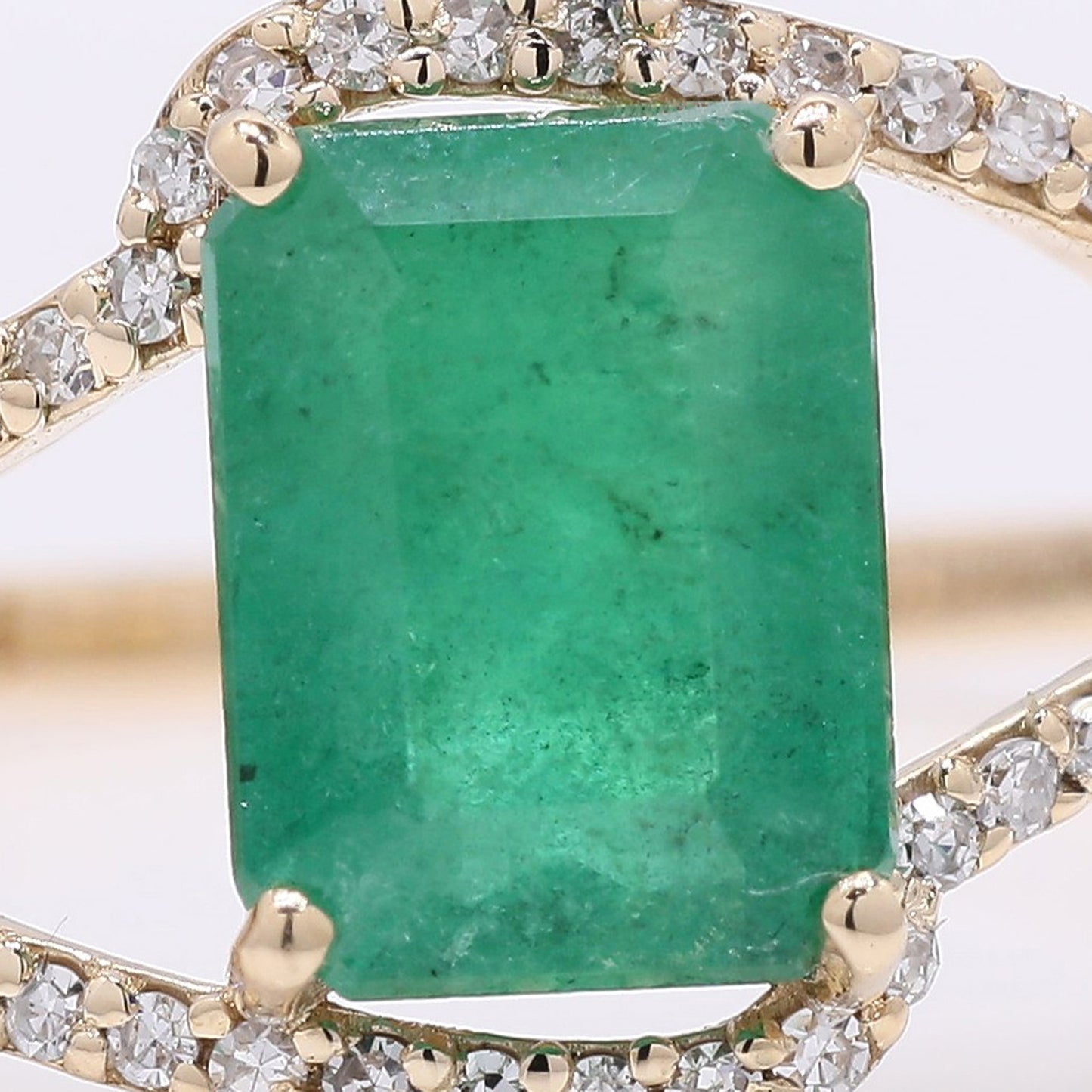 1.67 Ct Octagon Step Cut Natural Emerald 14K Gold Ring