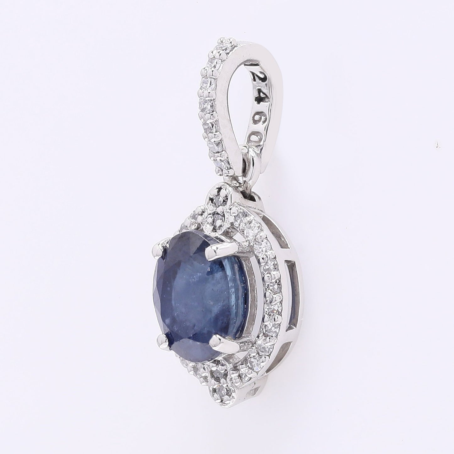 1.27 Ct Oval Mixed Cut Natural Sapphire 950 Platinum Pendant