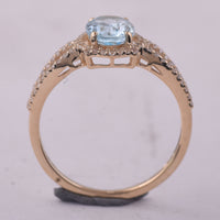 1.80 Ct Oval Blue Topaz 9K Gold Ring