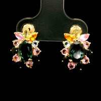 3.16 Ct Oval Tourmaline 14K Gold Earrings