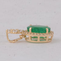 1.65 Ct Oval Emerald 9K Gold Pendant
