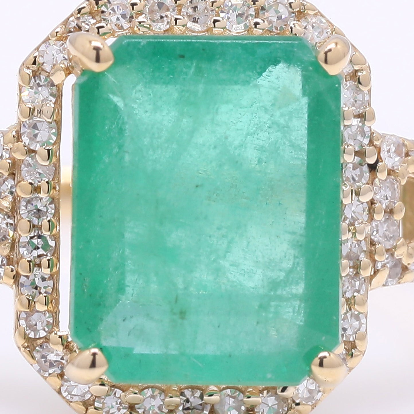 2.31 Ct Octagon Step Cut Natural Emerald 14K Gold Ring