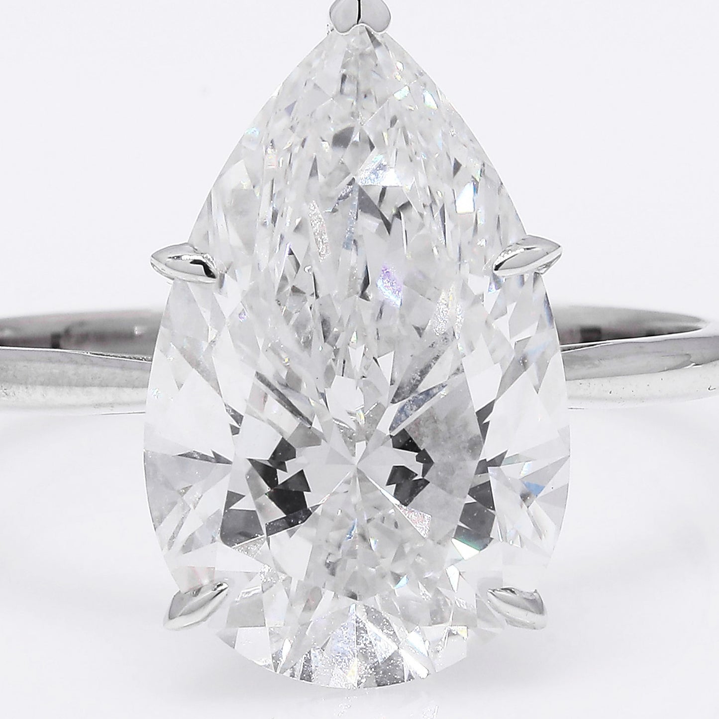 5.08 Ct Pear Brilliant Lab Grown Diamond 14K Gold Ring