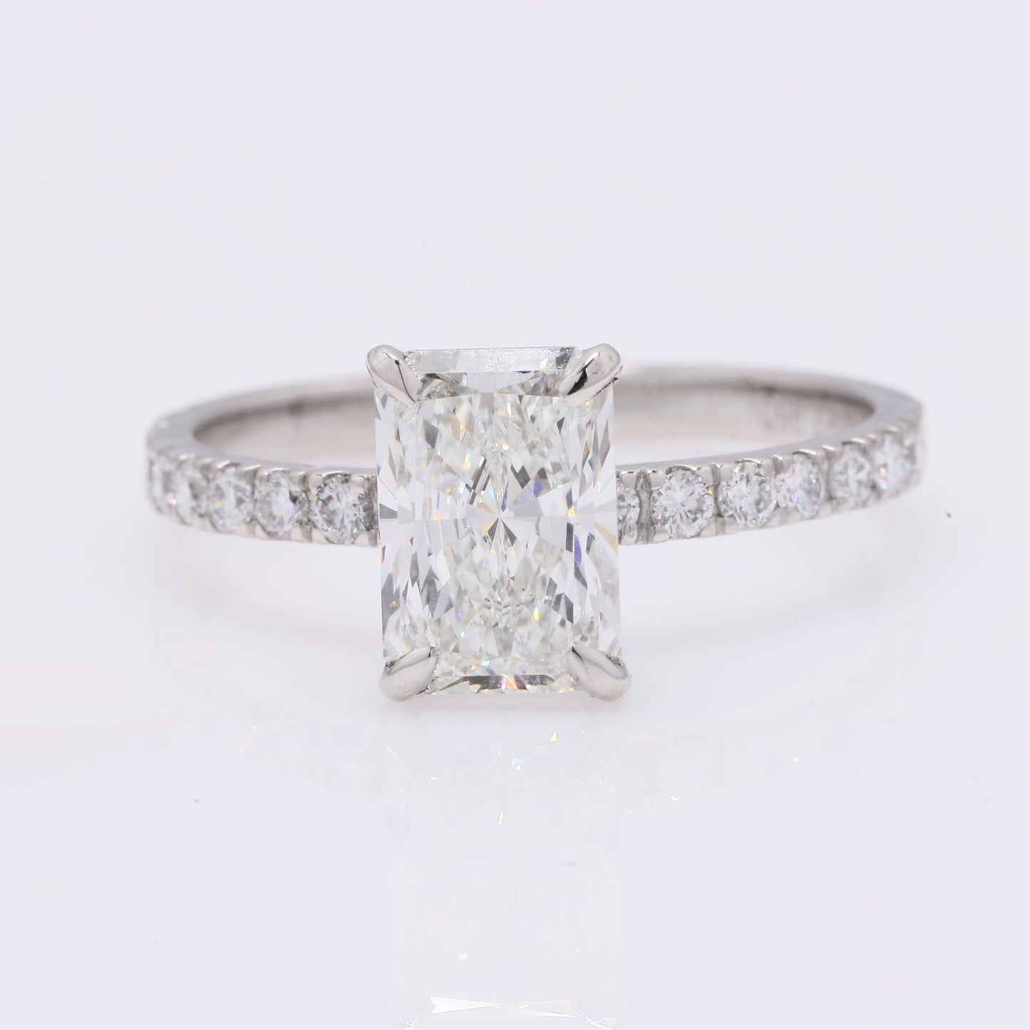2.12 Ct Cut Cornere Rectangular Modifie Brilliant Lab Grown Diamond 950 Platinum Ring