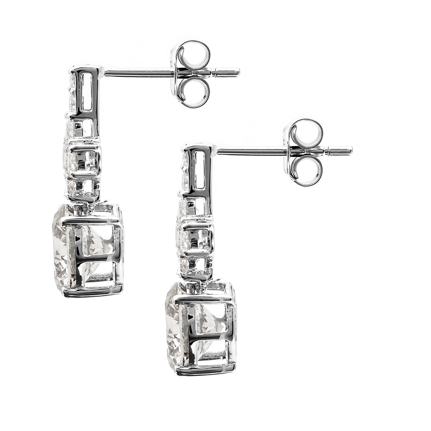 3.83 Ct Round Lab Grown Diamond 14K Gold Earrings