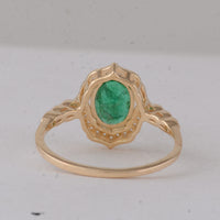1.29 Ct Oval Emerald 9K Gold Ring