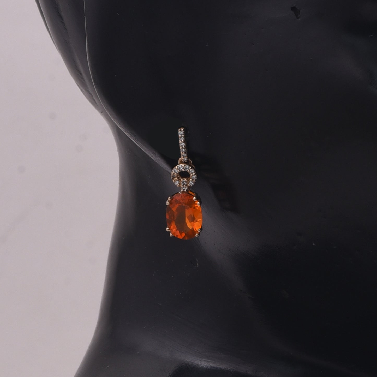 1.74 Ct Oval Mixed Cut Natural Fire Opal 14K Gold Earrings