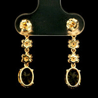 3.30 Ct Oval Tourmaline 14K Gold Earrings