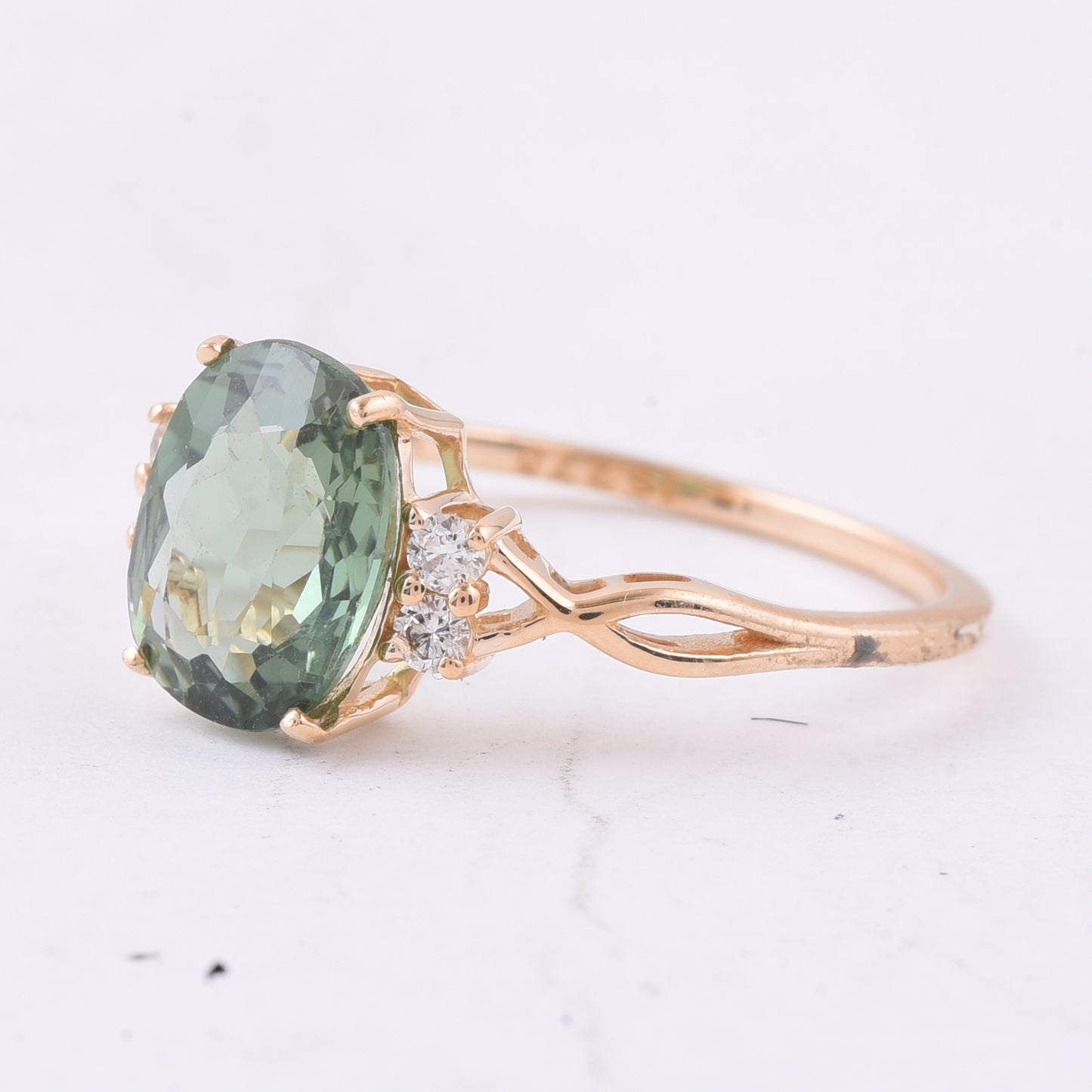2.35 Ct Cushion Natural Apatite 14K Gold Ring