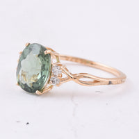 2.35 Ct Cushion Natural Apatite 14K Gold Ring