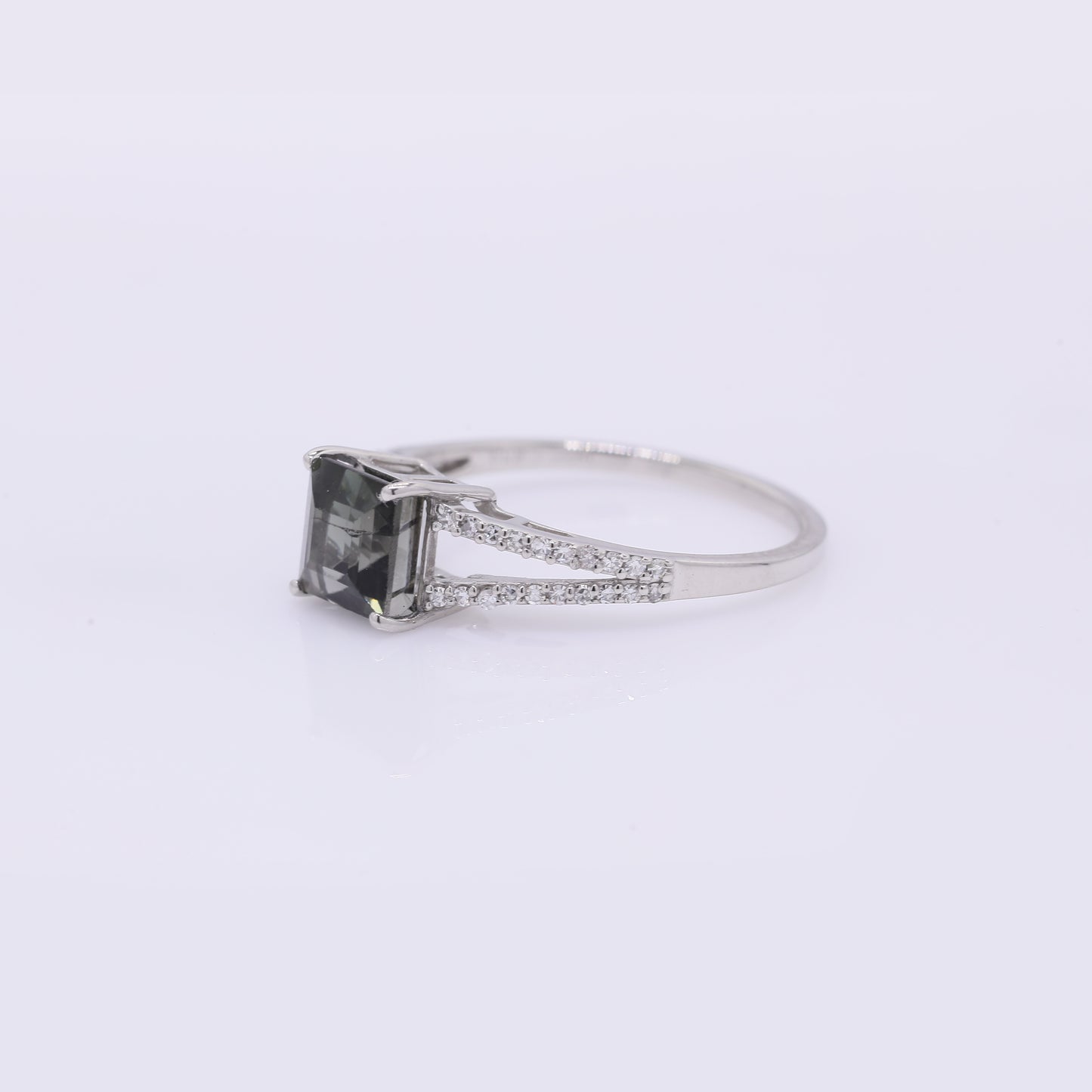 1.70 Ct Square Step Cut Natural Tourmaline 950 Platinum Ring