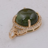 4.22 Ct Round Tourmaline 9K Gold Pendant