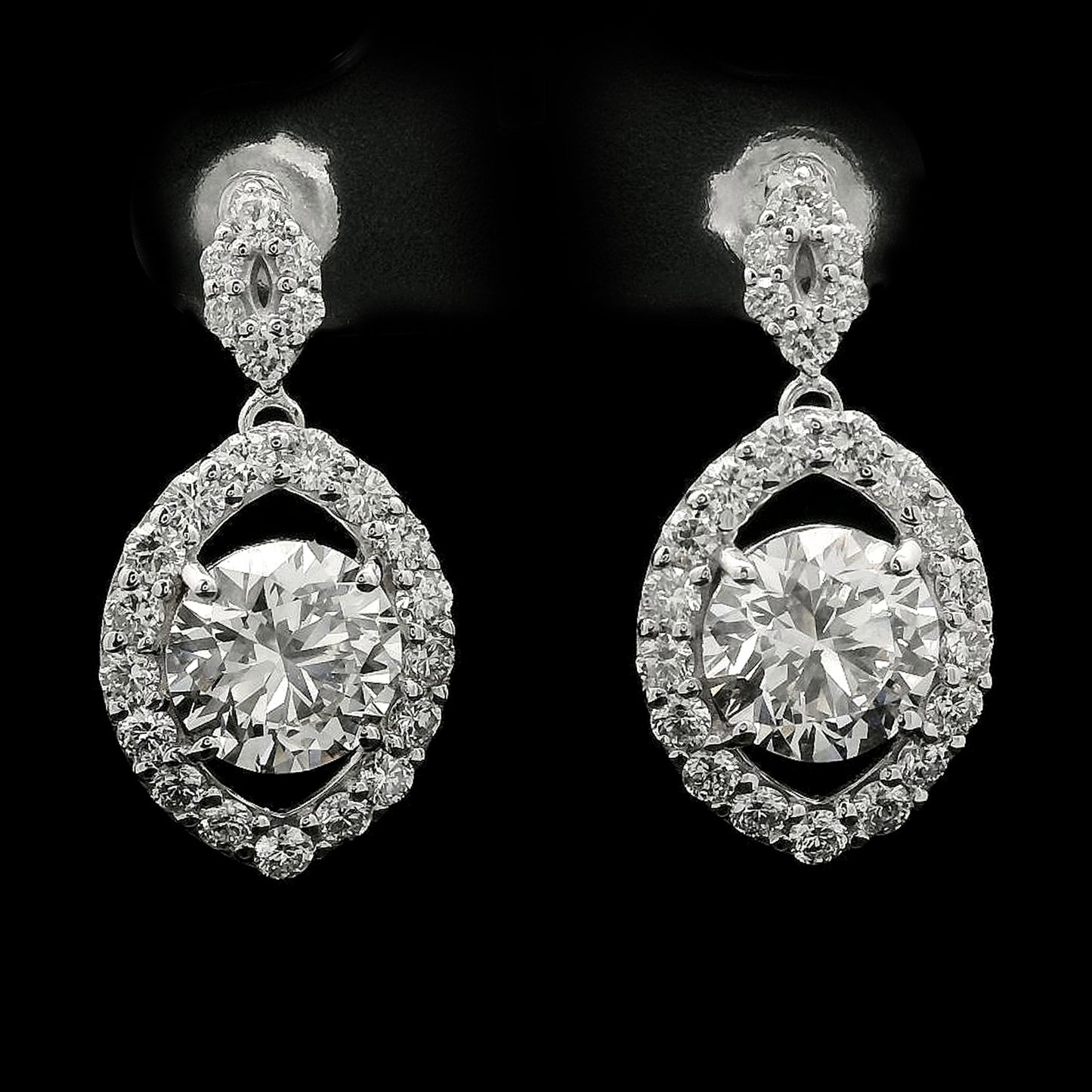 4.09 Carats Lab Grown Diamond 14K Gold Earrings