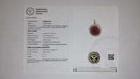 3.89 Ct Oval Mixed Cut Natural Corundum Ruby 14K Gold Pendant