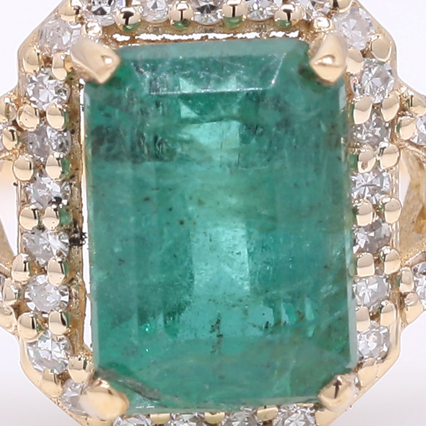 1.44 Ct Octagon Step Cut Natural Emerald 14K Gold Ring