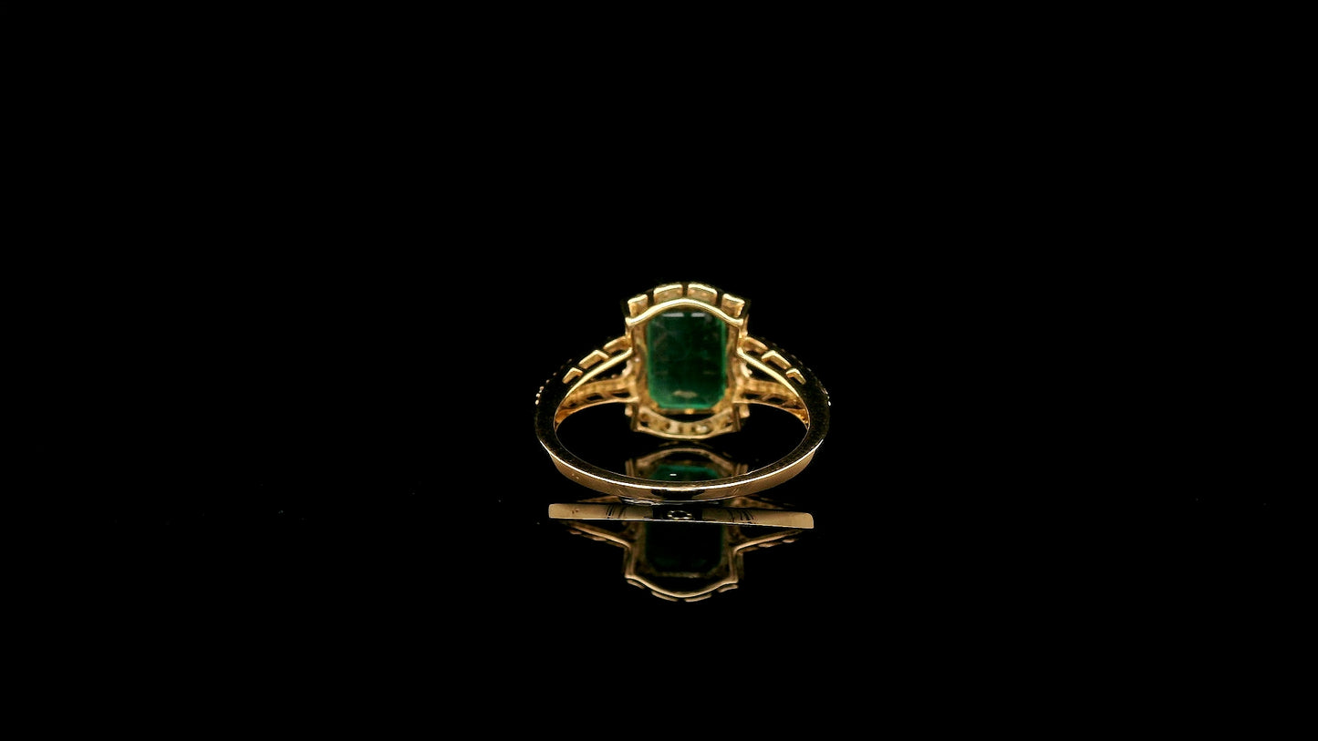 2.30 Ct Octagon Natural Emerald 14K Gold Ring