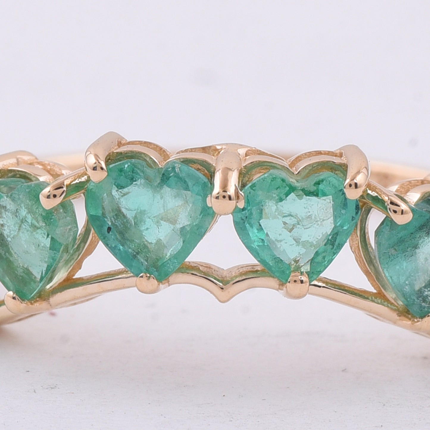 1.23 Ct Heart Natural Emerald 14K Gold Ring
