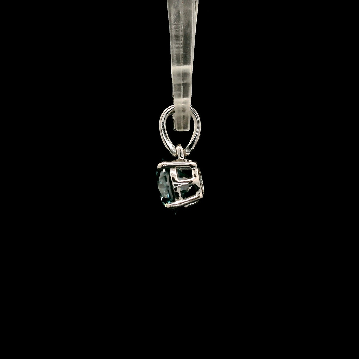 1.05 Carats Blue Lab Grown Diamond 14K Gold Pendant