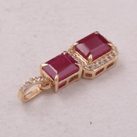 1.45 Ct Octagon Ruby 9K Gold Pendant