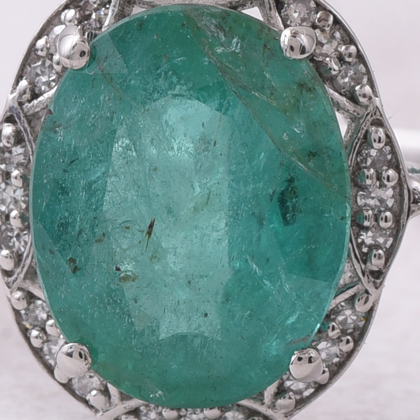 2.41 Ct Oval Mixed Cut Natural Emerald 950 Platinum Ring