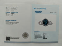 2.15 Ct Oval Mixed Cut Natural Sapphire 950 Platinum Ring