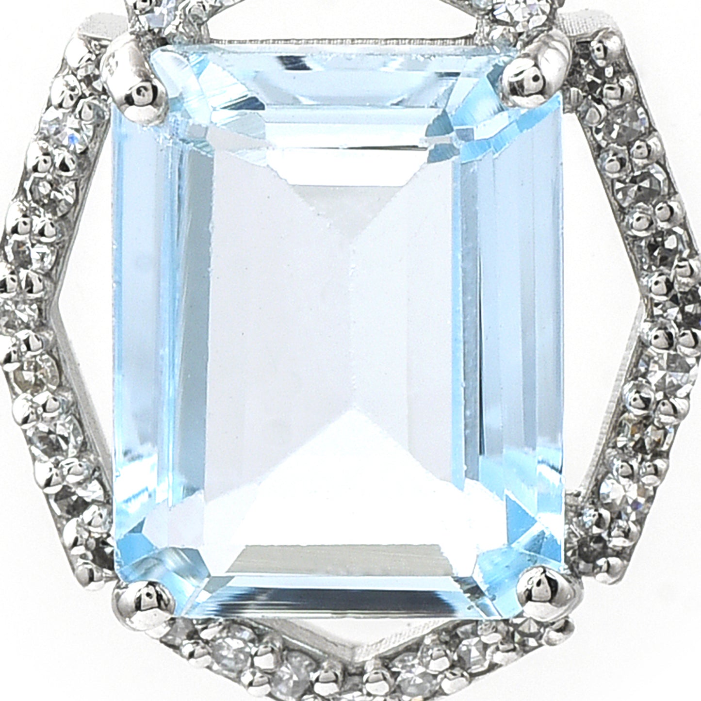 2.04 Ct Octagon Aquamarine 950 Platinum Pendant