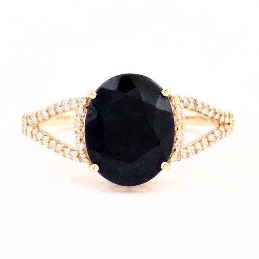 3.04 Carats Natural Codundum Sapphire 14K Gold Ring