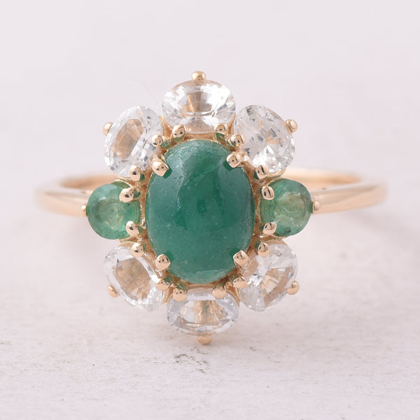 2.76 Ct Oval Emerald 9K Gold Ring