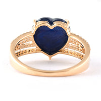 5.69 Ct Heart Cabochon Natural Sapphire 14K Gold Ring