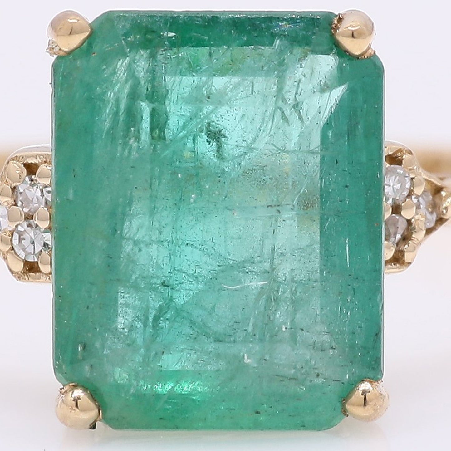 2.40 Ct Octagon Step Cut Natural Emerald 14K Gold Ring