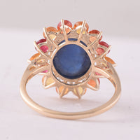 8.10 Ct Oval Sapphire 9K Gold Ring