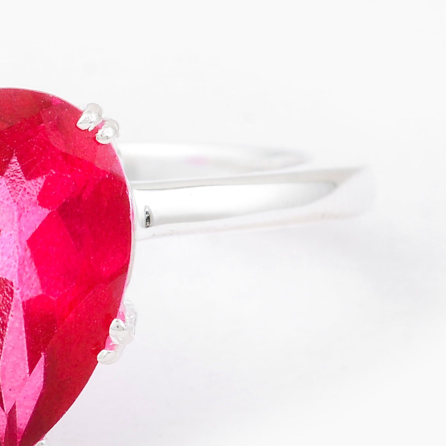 3.87 Ct Pear Pink Topaz, 925 Sterling Silver Ring