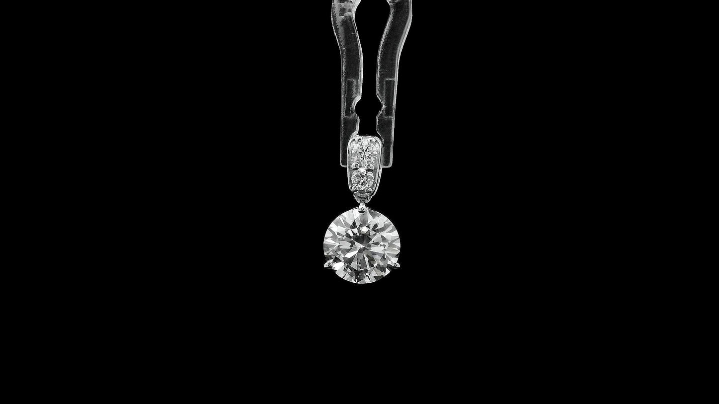 1.59 Ct Round Lab Grown Diamond 14K Gold Pendant