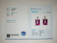 6.41 Ct Octagon Step Cut Natural Pink Topaz 14K Gold Earrings