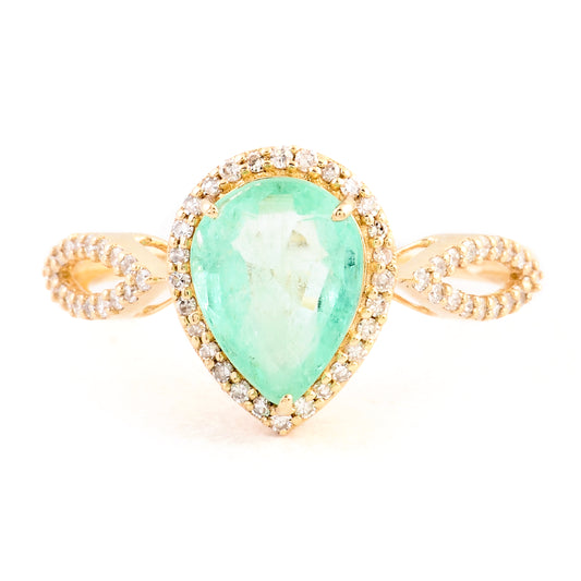 1.93 Carats Natural Beryl Emerald 14K Gold Ring