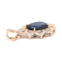 2.95 Ct Oval Natural Sapphire 14K Gold Pendant