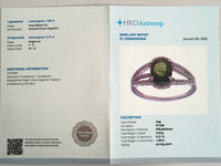 2.01 Ct Oval Mixed Cut Natural Green Sapphire 950 Platinum Ring