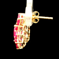 4.12 Ct Oval Ruby 14K Gold Earrings
