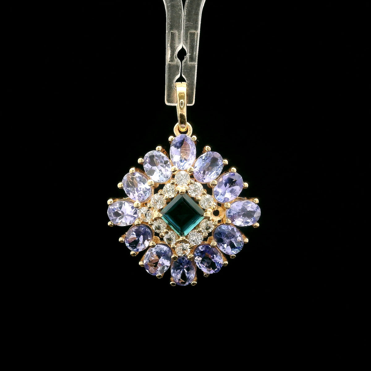 2.59 Ct Square Tourmaline 14K Gold Pendant