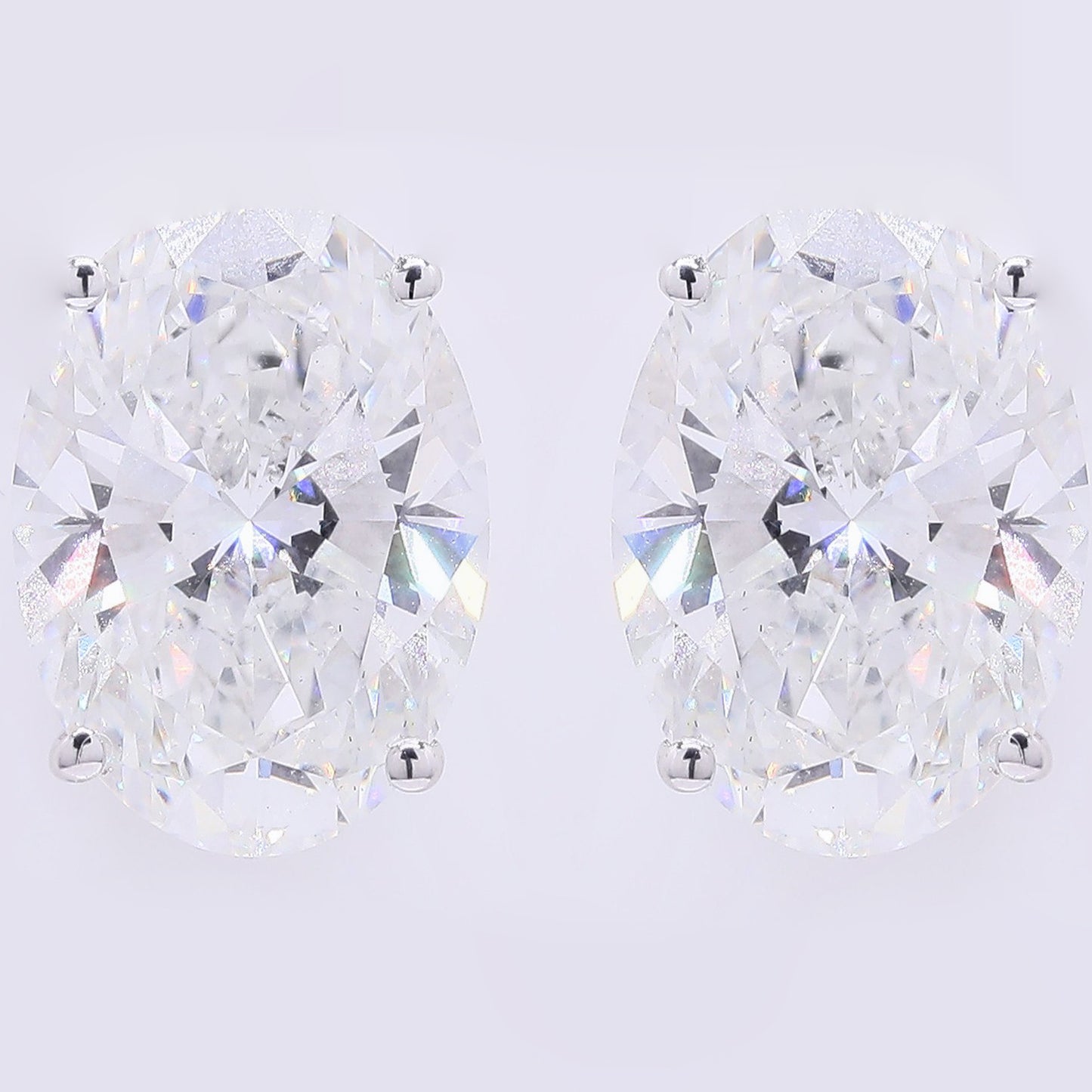 6.91 Carats Lab Grown Diamond 14K Gold Earrings