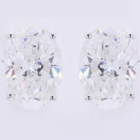 6.91 Carats Lab Grown Diamond 14K Gold Earrings