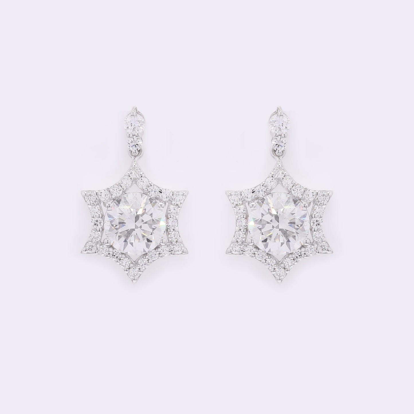 3.87 Carats Lab Grown Diamond 14K Gold Earrings